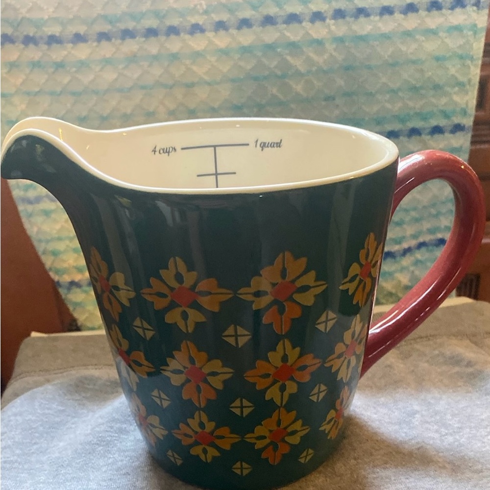 The Pioneer Woman Floral Pitcher - Green and Red